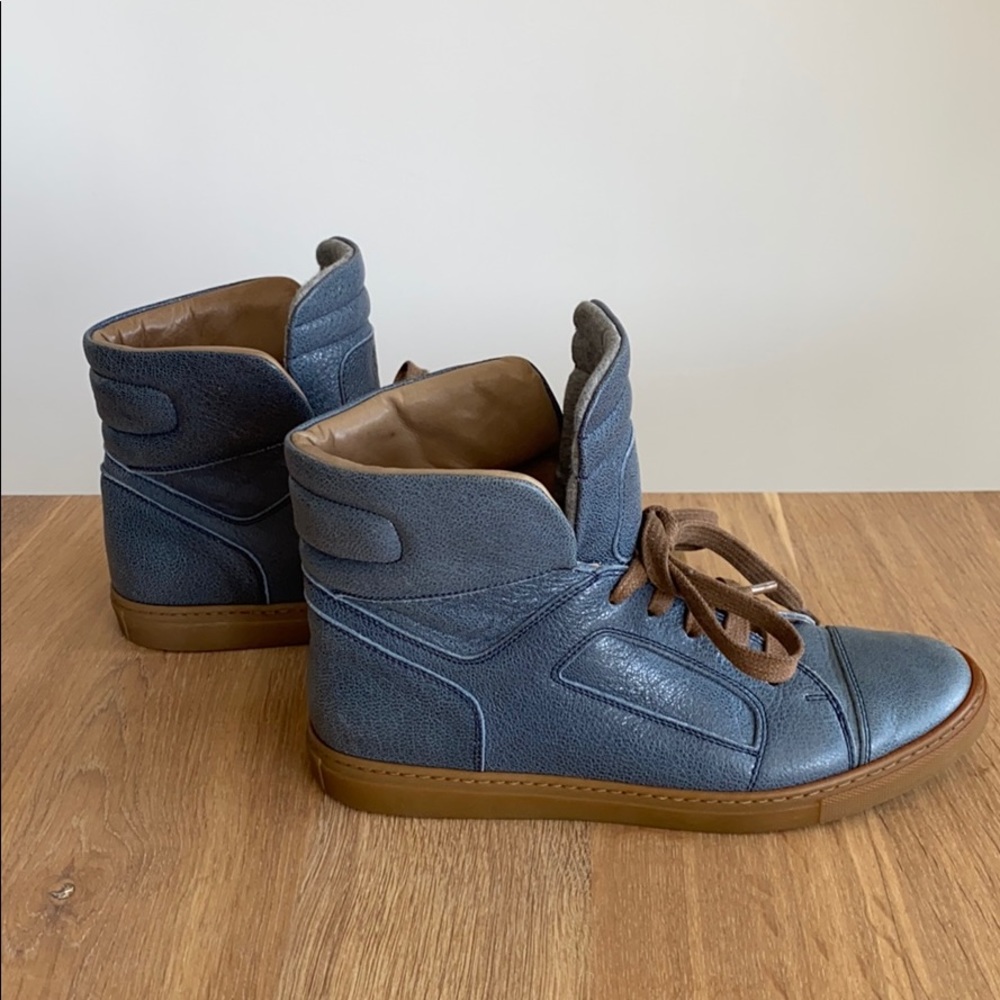 Brunello Cucinelli high top sneakers blue brown